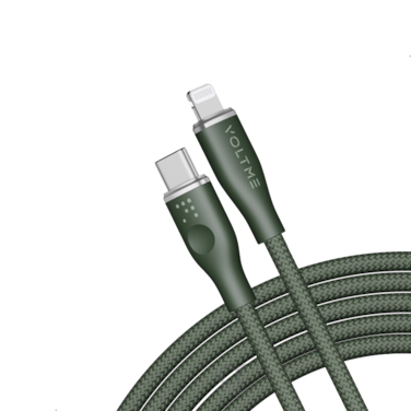 سلك شاحن فولتمي سلسلة روج مظفر من USB-C إلى آيفون بطول 2 م وبقوة 30 واط - أخضر