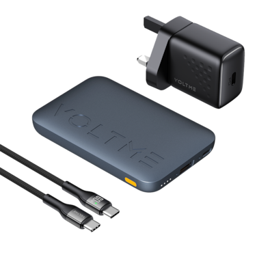 شاحن متنقل فولتمي هايبركور سلينق بمنفذ USB-C ومنفذ USB بسعة 10000 مللي أمبير وبقوة 22.5 واط - أزرق داكن