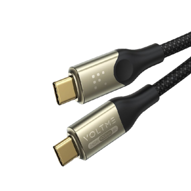 سلك شاحن فولتمي سلسلة باورلينك أوترون مظفر من USB-C إلى USB-C بطول 1.2 م وبقوة 240 واط - أسود