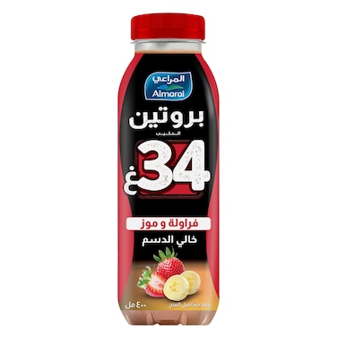 Almarai Protein Milk Strawberry Banana 400ml
