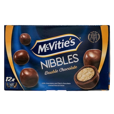 ماكفيتيز نيبلز دبل تشوكوليت، كرات البسكويت المغطاة بالشوكولاتة الداكنة و شوكولاتة الحليب 37 جرام ×12