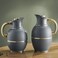 Set of Two Pieces of Peacock Thermos for Tea and Coffee from Petros, 1Liter and 0.7Liter, Dark Grey/Golden