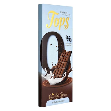 Tops 0 Sugar Free Milk Chocolate Bar 50g