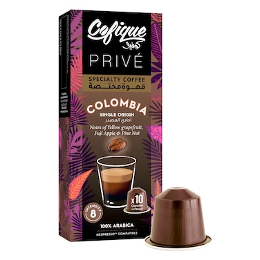 Cofique Specialty Coffee Capsules Colombia, 10 Cofique Coffee Capsules, 5.5g per Capsule