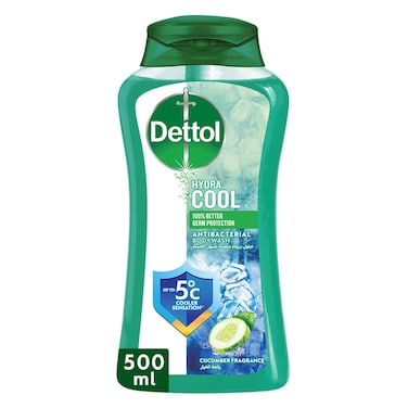 Dettol Hydra Cool Shower Gel &amp; Body Wash, Cucumber &amp; Icy Menthol Scent, 500ml