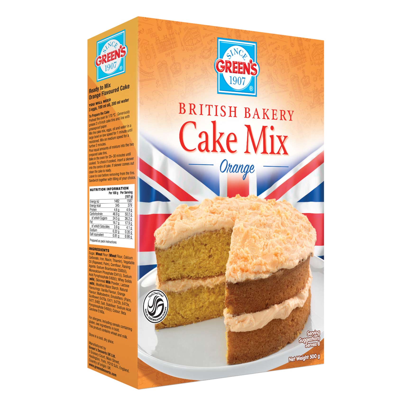 Buy Green's - Orange Cake Mix, 500g Online | Carrefour KSA