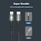كابل بيانات Microdigit Type C إلى Type C PD - بطول 1.2 متر، شحن سريع 60 وات، مضفر من النايلون، خالٍ من التشابك، نقل بيانات متوافق مع أجهزة MacBook وiPad وS21 Ultra والمزيد - كابل شحن سريع