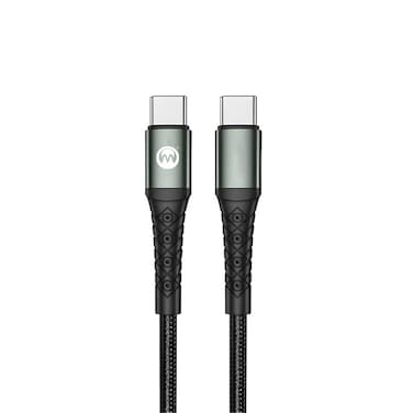 كابل بيانات Microdigit Type C إلى Type C PD - بطول 1.2 متر، شحن سريع 60 وات، مضفر من النايلون، خالٍ من التشابك، نقل بيانات متوافق مع أجهزة MacBook وiPad وS21 Ultra والمزيد - كابل شحن سريع