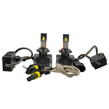 طقم مصابيح أمامية LED 3XR P130، 12 فولت، 260 واط، 30000 لومن، 6500 كلفن، متوافق مع Canbus، مقاوم للماء IP65، D1/D3، مدى محسّن +150%، سطوع +500%، وضوح +80%