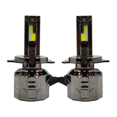 طقم مصابيح أمامية LED 3XR P130، 12 فولت، 260 واط، 30000 لومن، 6500 كلفن، متوافق مع Canbus، مقاوم للماء IP65، H4، مدى محسّن +150%، سطوع +500%، وضوح +80%