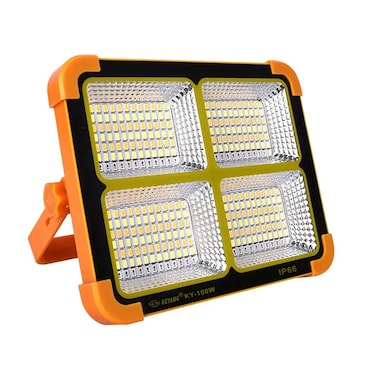 KEYYANG Solar LED Light KY-100W, 100W Rechargeable, IP66 Waterproof, Portable Outdoor Floodlight

