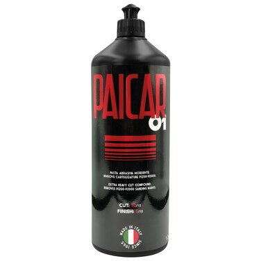 مركب PAICAR 01 فائق القوة لترميم طلاء السيارة - يزيل علامات الصنفرة P1200-P2000، ويعيد ترميم الطلاء الباهت والمؤكسد، مثالي لتلميع السيارات الاحترافي، سعة 1.3 لتر