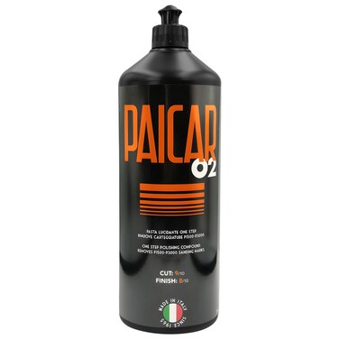 PAICAR 02 One-Step Polishing Compound for Car Paint Restoration &ndash; Removes P1500&ndash;P3000 Sanding Marks, Restores Gloss and Clarity, High Cutting Power, 1.3L

