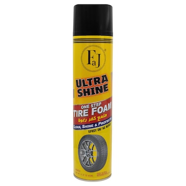 منظف ​​رغوة الإطارات بخطوة واحدة من FAJ - تنظيف عميق، وتعزيز اللمعان، وحماية الإطارات (650 مل)