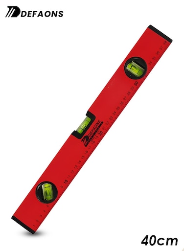 DEFAONS 40cm Magnetic Spirit Level with 3 Bubble Vials &ndash; Vertical, Horizontal, 45&deg; Measurements, Strong Aluminum Body









