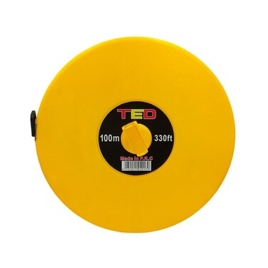 TED 100m/330ft Fiberglass Measuring Tape &ndash; Durable Retractable Survey Tape for Construction, Tailoring, and More.

