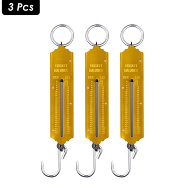 ميزان جيب محمول من DEFAONS بسعة 50 كجم مع خطاف سهل وتصميم متين - عبوة من 3 قطع