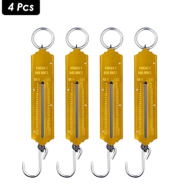 DEFAONS Portable Pocket Balance Scale 50Kg Capacity with Easy Hook and Durable Design - 4 Pack 
