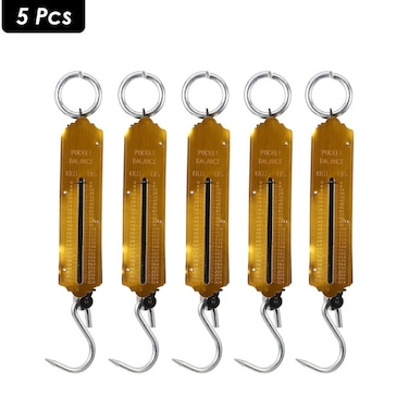 Defaons Pocket Balance Scale 100Kg / 224 LBS with Metal Hook and Measuring Ruler -  5 pack
