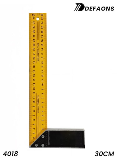 مسطرة زاوية مربعة الشكل من ديفاونز، 30 سم، مصنوعة من الفولاذ المقسّى، بمقبض من الألومنيوم، أداة قياس دقيقة بزاوية 90 درجة للنجارة والتأطير