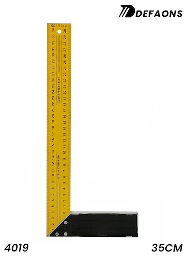 مسطرة زاوية مربعة الشكل من ديفاونز، مقاس 35 سم، بشفرة من الفولاذ المقوى ومقبض من الألومنيوم