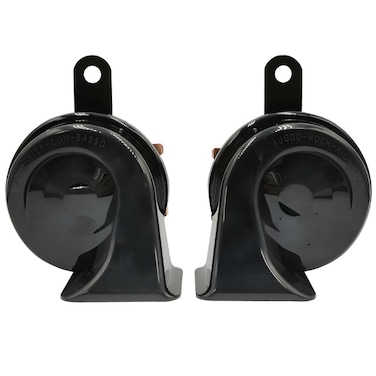 MrHorn 12V Dual Tone Snail Car Horn Set &ndash; High Loudness 115-118 dB &ndash; 400Hz &amp; 500Hz Frequency

