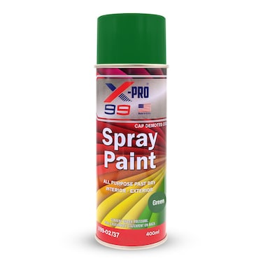 X-PRO 99 X99-02/37 Green Spray Paint 400ml &ndash; Fast Dry &ndash; Gloss Finish &ndash; Interior Exterior Use

