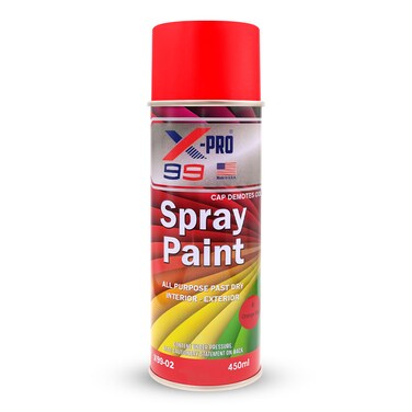 X-PRO 99 X99-02 Orange Red Spray Paint 450ml &ndash; Fast Dry &ndash; Interior Exterior &ndash; Smooth Finish

