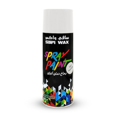 طلاء بخاخ أبيض مطفي من Safi Wax SFW-P-1007 سعة 450 مل - طلاء معدني، خشبي، زجاجي، قماشي