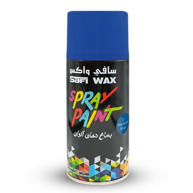 Safi Wax Spray Paint Medium Blue Model SFW-P-21-ECO 400ml for Walls, Wood, Metal, Glass, Canvas

