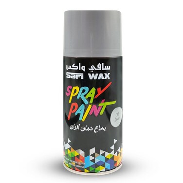 طلاء بخاخ شمعي فضي من صافي موديل SFW-P-36-ECO سعة 400 مل للجدران والخشب والمعادن والزجاج والقماش