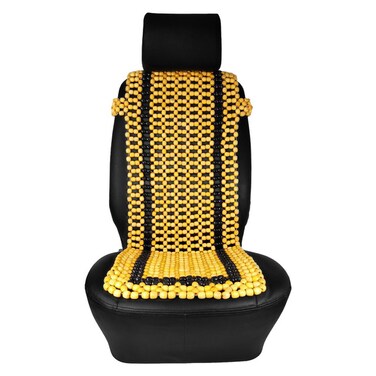 وسادة مقعد سيارة من الخرز الخشبي من AGC موديل HS-1202 باللونين الأصفر والأسود، مناسبة لجميع أنواع السيارات/الشاحنات/الشاحنات الكبيرة