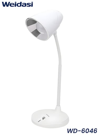 Weidasi WD-6046 LED Table Lamp, USB Rechargeable, 2400mAh Battery, Touch Dimming, Adjustable Head

