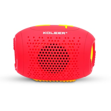 KOLEER H37 Portable Wireless Speaker with 7W Output, 1200mAh Battery, Bluetooth v5.4, FM Radio, SD Card &amp; USB Support, Up to 8 Hours Playtime, Type-C Charging &ndash; Red

