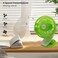 مروحة WEEDASI SHINEBEST WD-2100 بمشبك تثبيت، خضراء   قابلة لإعادة الشحن عبر USB، 7 فولت، 4 واط، بثلاث سرعات، دوران 360 درجة، طاقة مزدوجة   مروحة تبريد للمكتب، السيارة، المنزل، المكتب