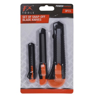 Fx Tools - Snap Off Blade Knives 3 Pieces Blackorange