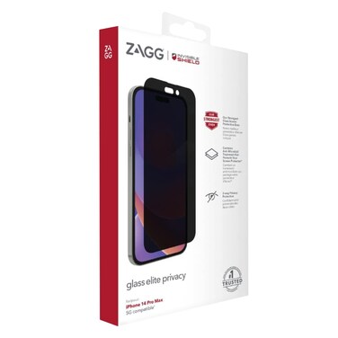 ZAGG InvisibleShield Glass Elite Privacy for iPhone 14 Pro MAX Screen Protector 67 inch Temp