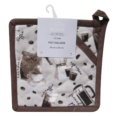 La Collection Home - Pot Holder, Coffee Print, 20 X 20 cm