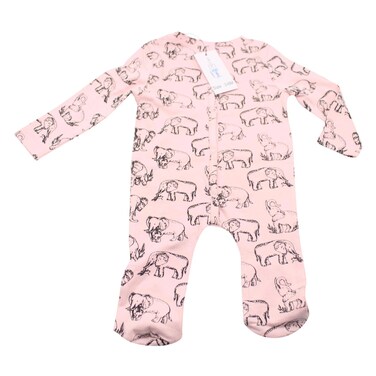 رومبر للبنات الرضع، بطباعة شاملة، بأزرار خلفية