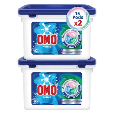 Omo Active 3in1 Laundry Capsules, Eucalyptus Freshness, 15 Capsules
