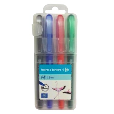 Carrefour Felt Tip Pen 0.7mm Multicolour Pack of 4