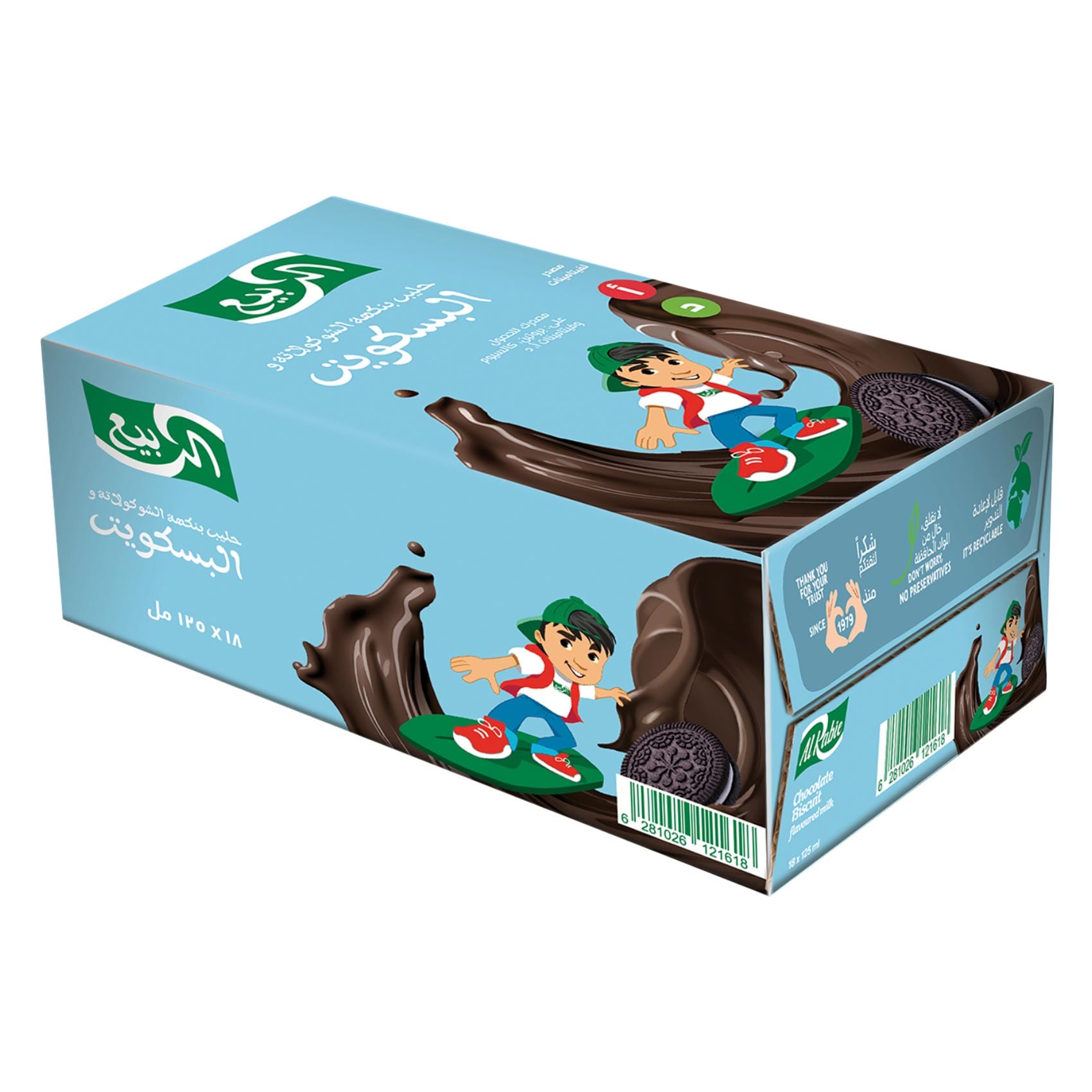الربيع حليب شوكولاتة بسكويت 125 مل × 18