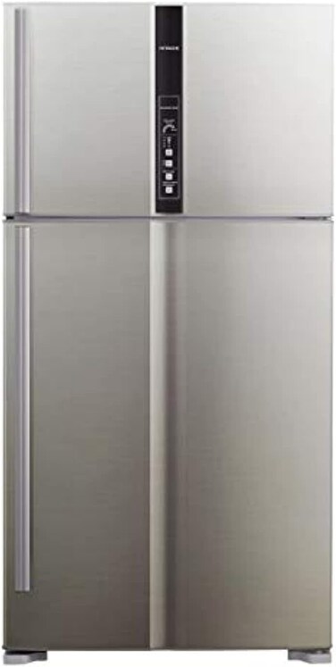 ثلاجة هيتاشي ببابين بسعة 700 لتر بتقنية انفرتر، موديل رقم R-V905Ps1Kv BS، فضي (غير شامل التركيب)