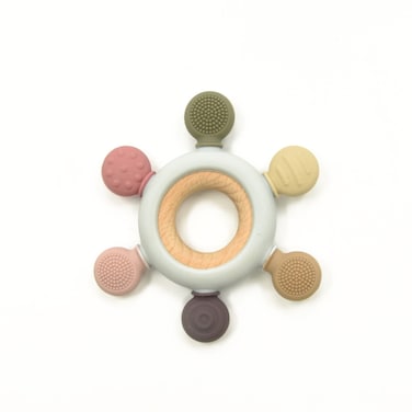 عضاضة لوقو سيليكون + خشب - سداسية