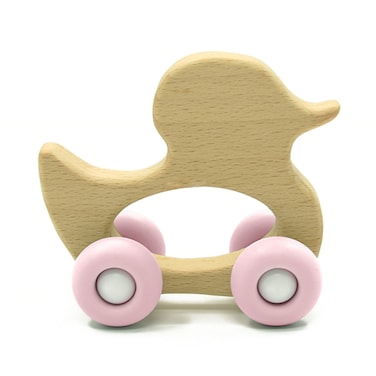 LUQU Silicone + Wood Teether- Duck