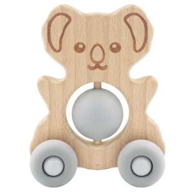 LUQU Silicone + Wood Teether- Wheelie Toy