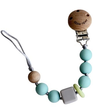 LUQU Silicone Pacifier Beads- Blue Wood