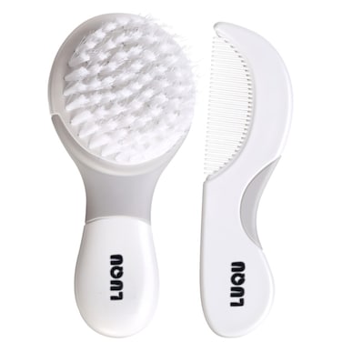 مجموعة مشط وفرشاة من لوقو - رمادي