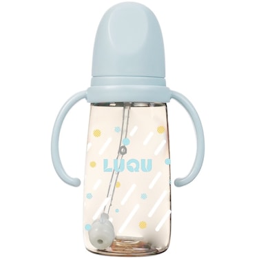 Luqu Feeding Bottle Ppsu With Handle 200ml-Blue