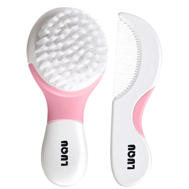 مجموعة مشط وفرشاة من لوقو - وردي